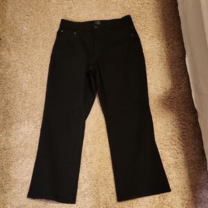 J. Crew Women's Black Curvy Mid-Rise Flare Crop Jeans